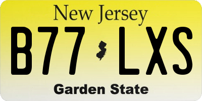 NJ license plate B77LXS