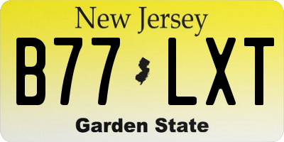 NJ license plate B77LXT