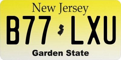 NJ license plate B77LXU