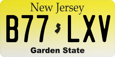 NJ license plate B77LXV