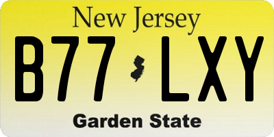 NJ license plate B77LXY