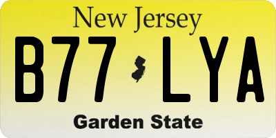 NJ license plate B77LYA