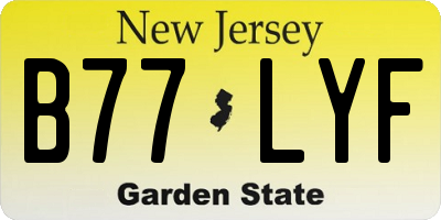 NJ license plate B77LYF