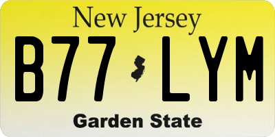 NJ license plate B77LYM