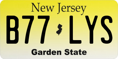 NJ license plate B77LYS