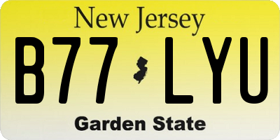 NJ license plate B77LYU