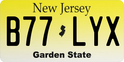 NJ license plate B77LYX