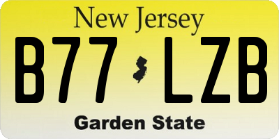 NJ license plate B77LZB