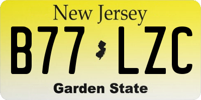NJ license plate B77LZC