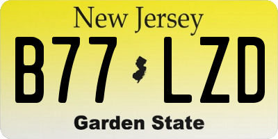 NJ license plate B77LZD