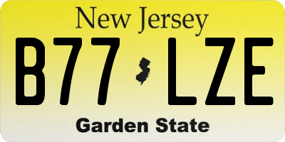 NJ license plate B77LZE