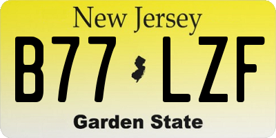 NJ license plate B77LZF