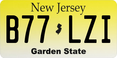 NJ license plate B77LZI