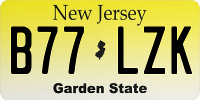 NJ license plate B77LZK