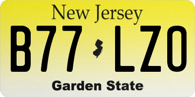 NJ license plate B77LZO