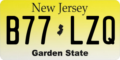 NJ license plate B77LZQ