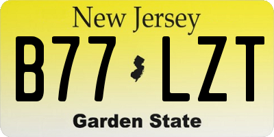 NJ license plate B77LZT