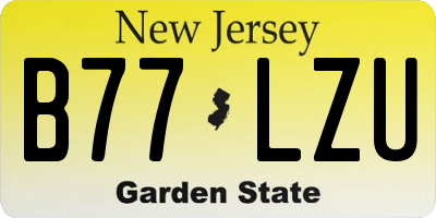 NJ license plate B77LZU