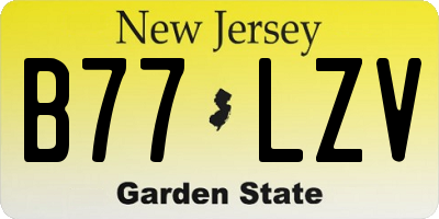 NJ license plate B77LZV