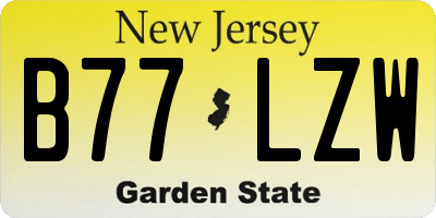 NJ license plate B77LZW