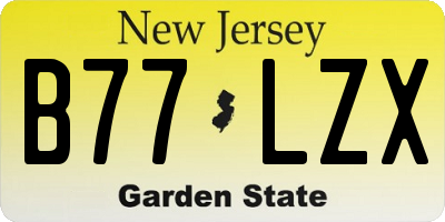 NJ license plate B77LZX