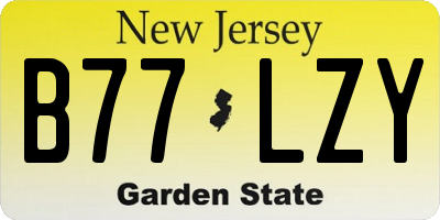NJ license plate B77LZY
