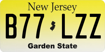 NJ license plate B77LZZ