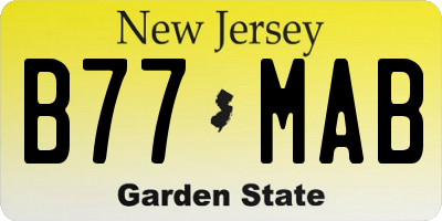 NJ license plate B77MAB