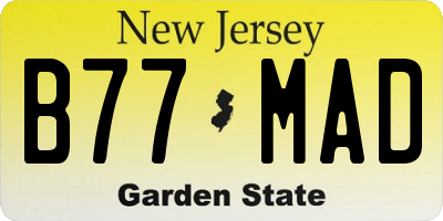 NJ license plate B77MAD