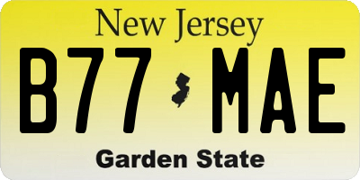 NJ license plate B77MAE