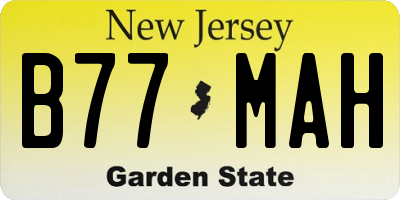 NJ license plate B77MAH