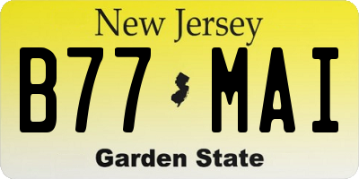 NJ license plate B77MAI