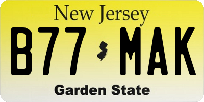 NJ license plate B77MAK