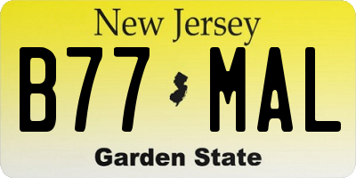 NJ license plate B77MAL