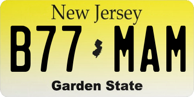 NJ license plate B77MAM