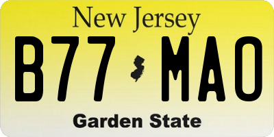 NJ license plate B77MAO