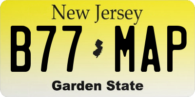NJ license plate B77MAP