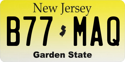 NJ license plate B77MAQ