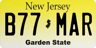 NJ license plate B77MAR