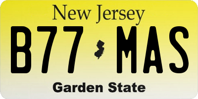 NJ license plate B77MAS