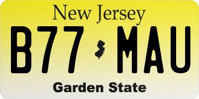 NJ license plate B77MAU
