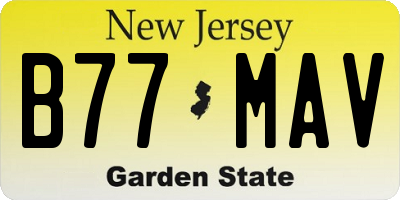 NJ license plate B77MAV