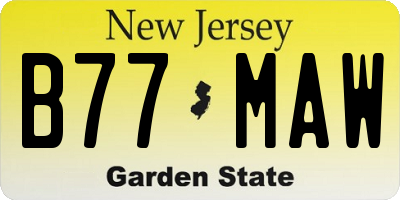 NJ license plate B77MAW