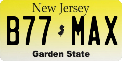 NJ license plate B77MAX