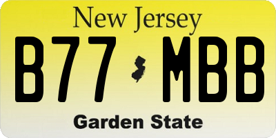 NJ license plate B77MBB