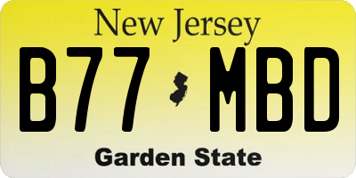 NJ license plate B77MBD