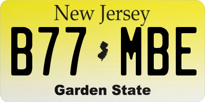 NJ license plate B77MBE