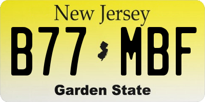 NJ license plate B77MBF