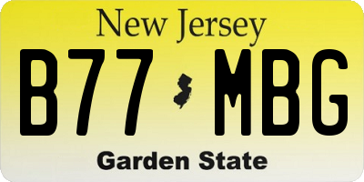 NJ license plate B77MBG