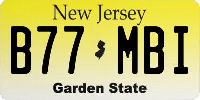 NJ license plate B77MBI